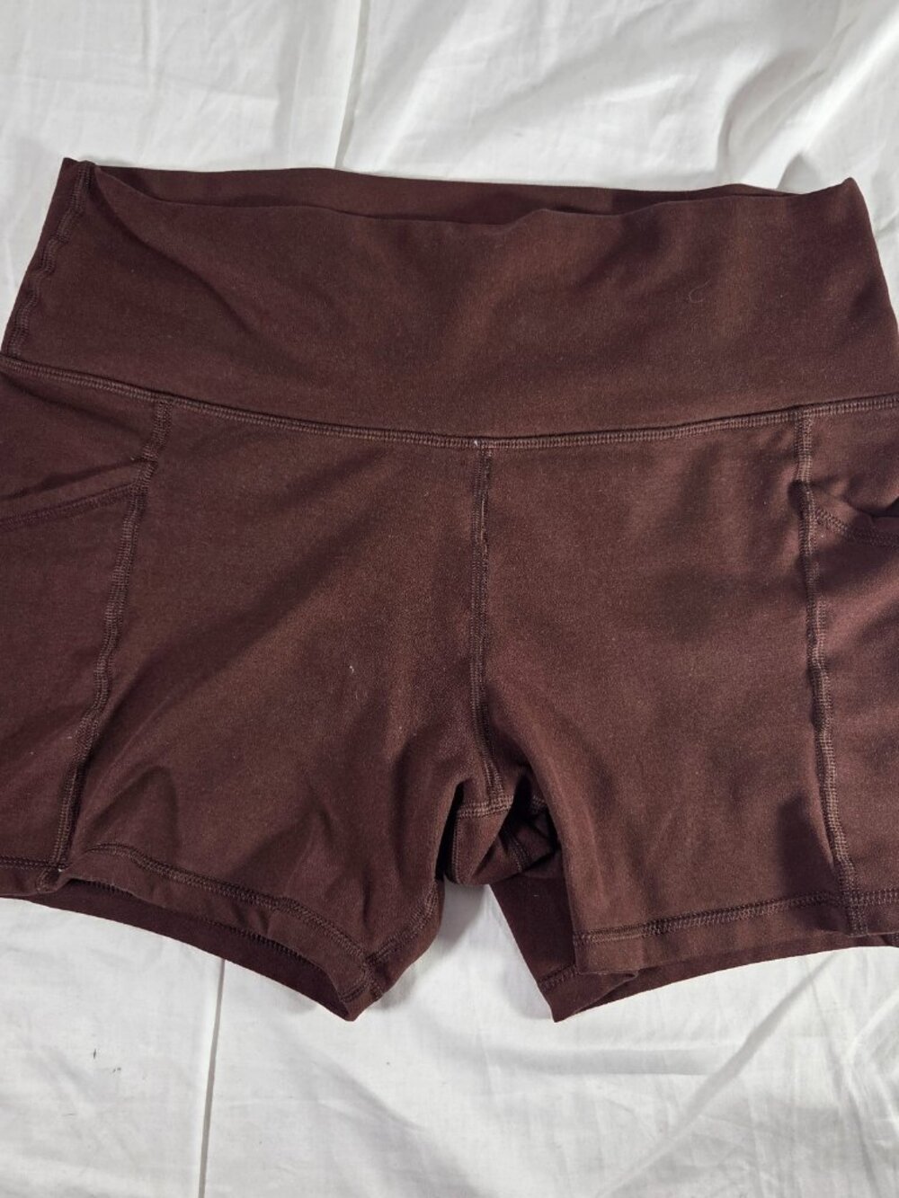 OFFLINE by Aerie The Hugger High Rise 5" Bike Shorts Brown Pockets L
